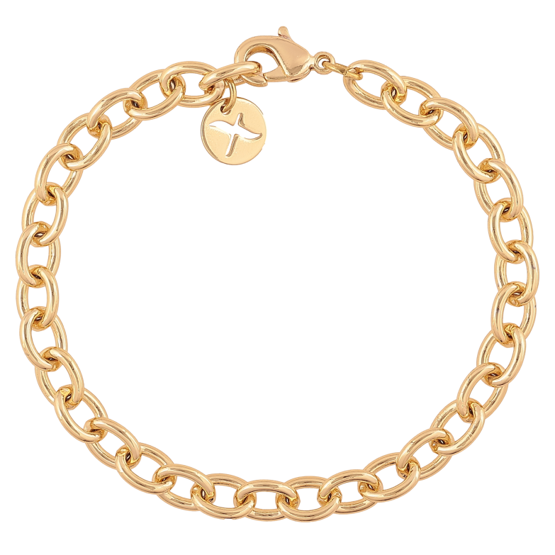 Браслет Xuping колір Позолота 14K "Ланцюжок Якірний" розмір 18см х 6мм фото №1