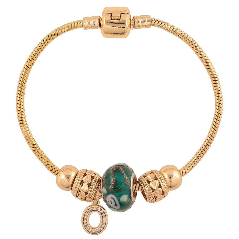 Браслет Xuping колір Позолота 14K "У стилі Pandora ювелірний шнур з бусинами" довжина 18см х 3мм фото №1