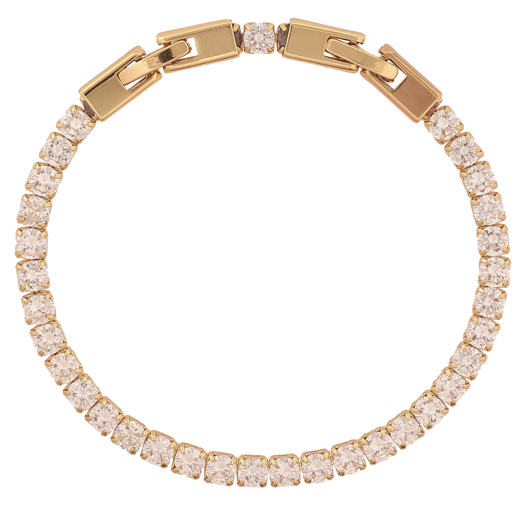 Браслет Xuping колір Позолота 14K "Доріжка кристалів" розмір з доп. замком 17,19.5см х 4мм фото №6