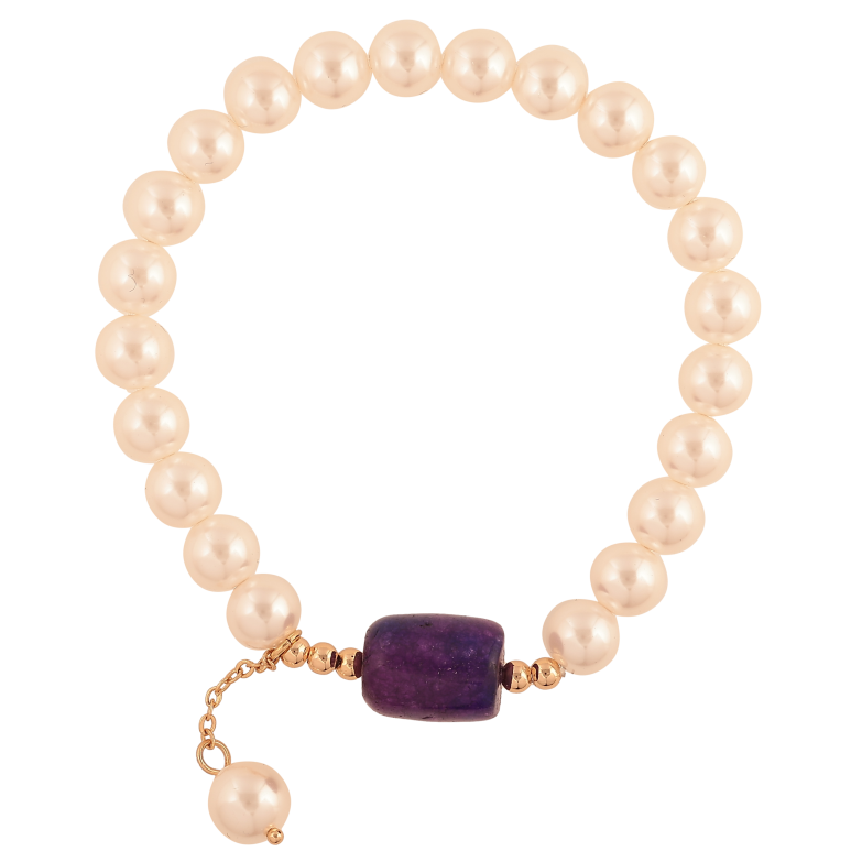 Браслет Xuping колір Позолота 18K на ногу "Перлинна нитка з бузковою намистиною" вільний розмір. шир. 3-10мм фото №8