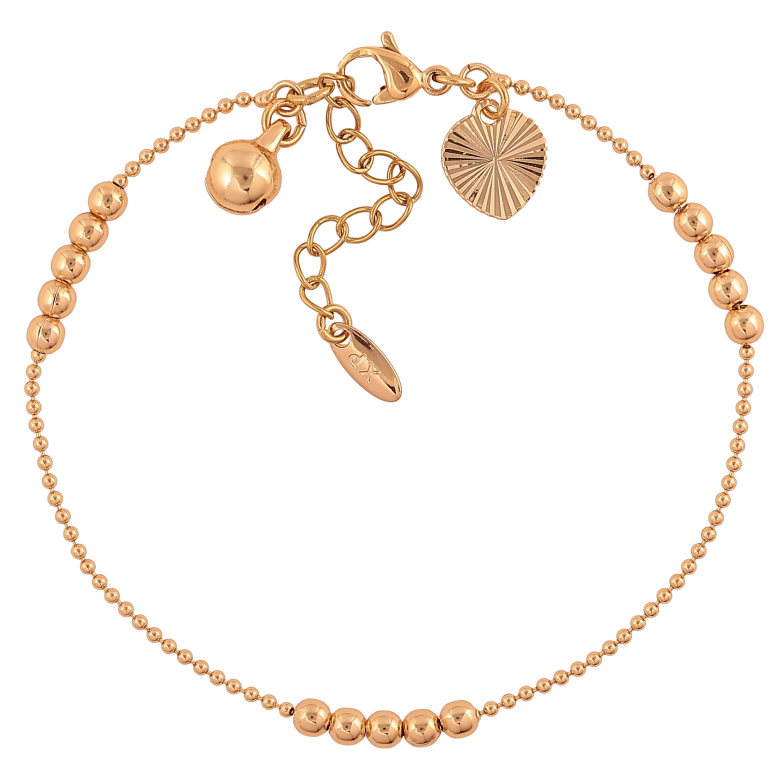 Браслет Xuping цвет Позолота 18K "Цепочка Перлина с бусинами" размер с доп. цепочкой 17-20см х 1-3мм фото №1