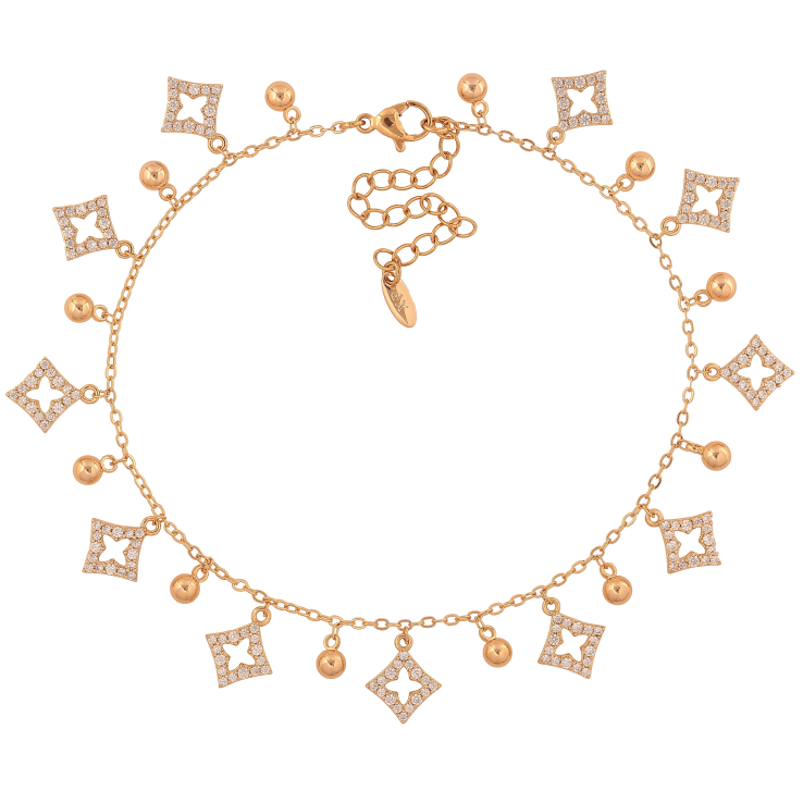 Браслет Xuping колір Позолота 18K на ногу "Ланцюжок з підвісками" розмір з дод. ланцюжком 23-28.5см х 1.5мм фото №4 Браслет Xuping колір Позолота 18K на ногу "Ланцюжок з підвісками" розмір з дод. ланцюжком 23-28.5см х 1.5мм фото №4