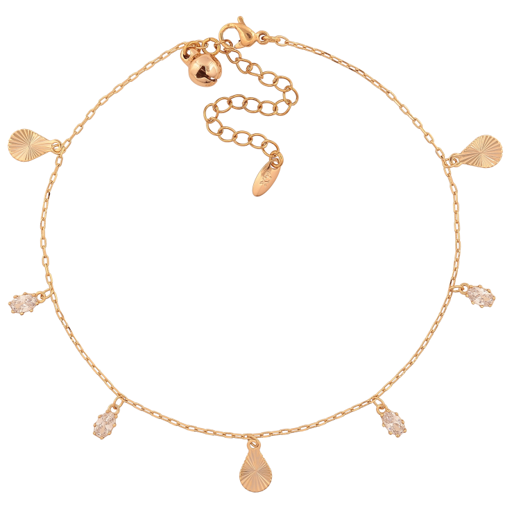 Браслет Xuping колір Позолота 18K на ногу "Ланцюжок з підвісками" розмір з доп.ланцюжком 23-29см х 1мм фото №21 Браслет Xuping колір Позолота 18K на ногу "Ланцюжок з підвісками" розмір з доп.ланцюжком 23-29см х 1мм фото №21