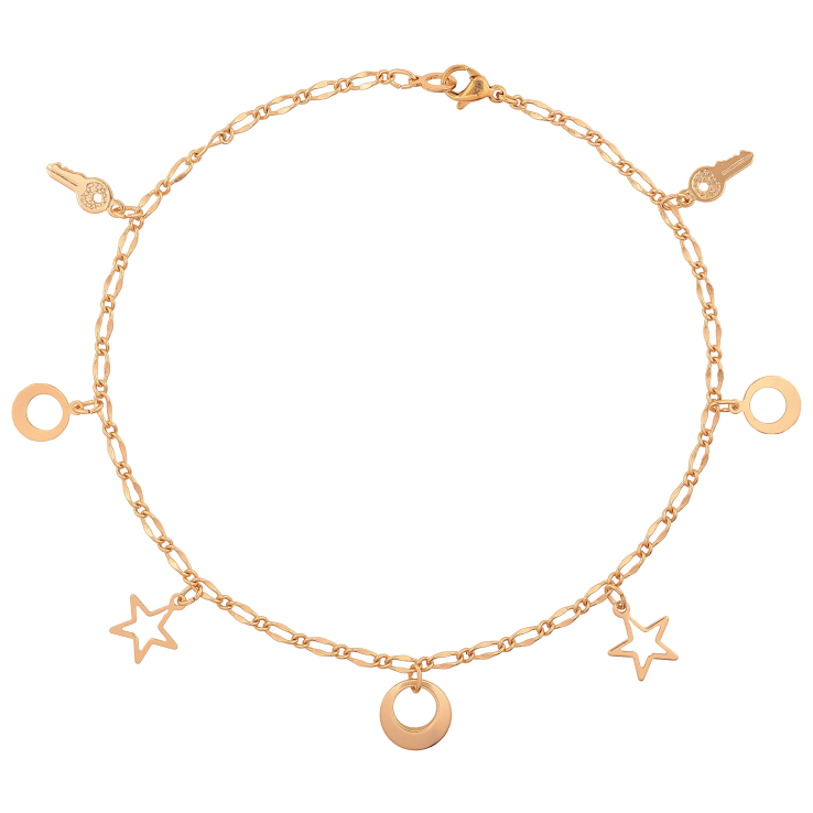 Браслет Xuping колір Позолота 18K на ногу "Ланцюжок з підвісками" розмір 26см х 2-3мм фото №23 Браслет Xuping колір Позолота 18K на ногу "Ланцюжок з підвісками" розмір 26см х 2-3мм фото №23