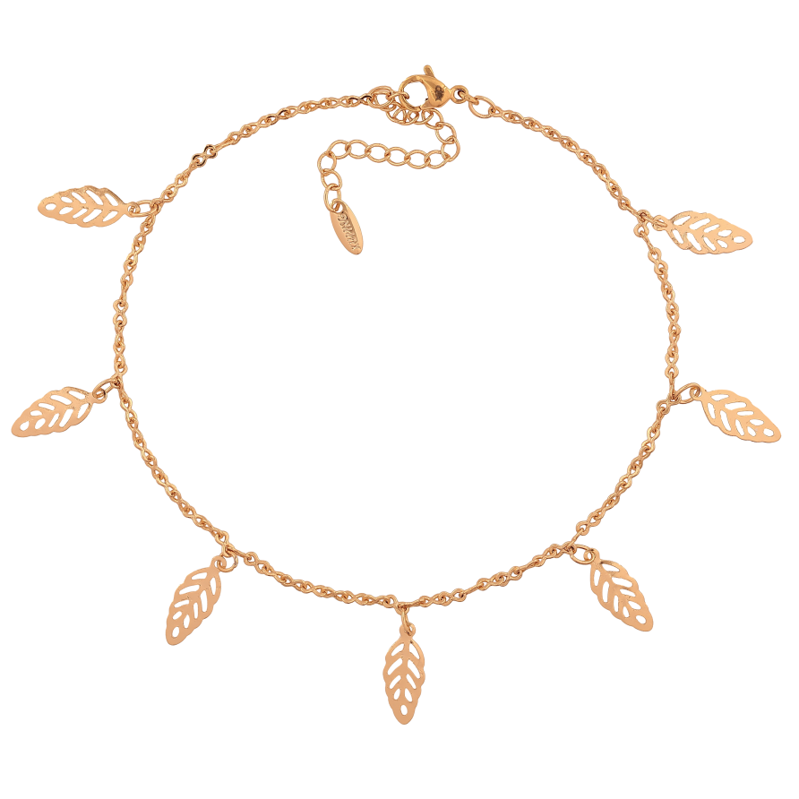 Браслет Xuping колір Позолота 18K на ногу "Ланцюжок з підвісками" розмір з доп.ланцюжком 22-27см х 2мм фото №1