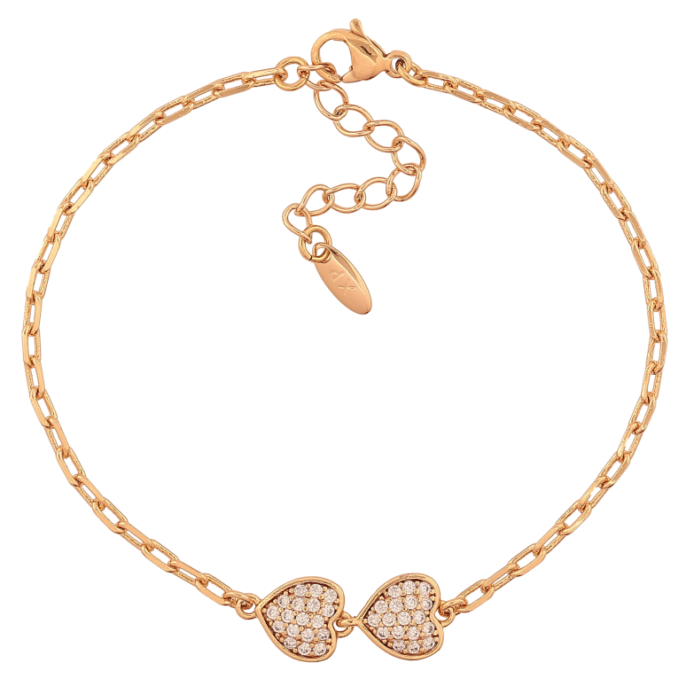 Браслет Xuping цвет Позолота 18K "Цепочка с сердечками" размер с доп. цепочкой 17-20.5см х 2-8мм фото №1