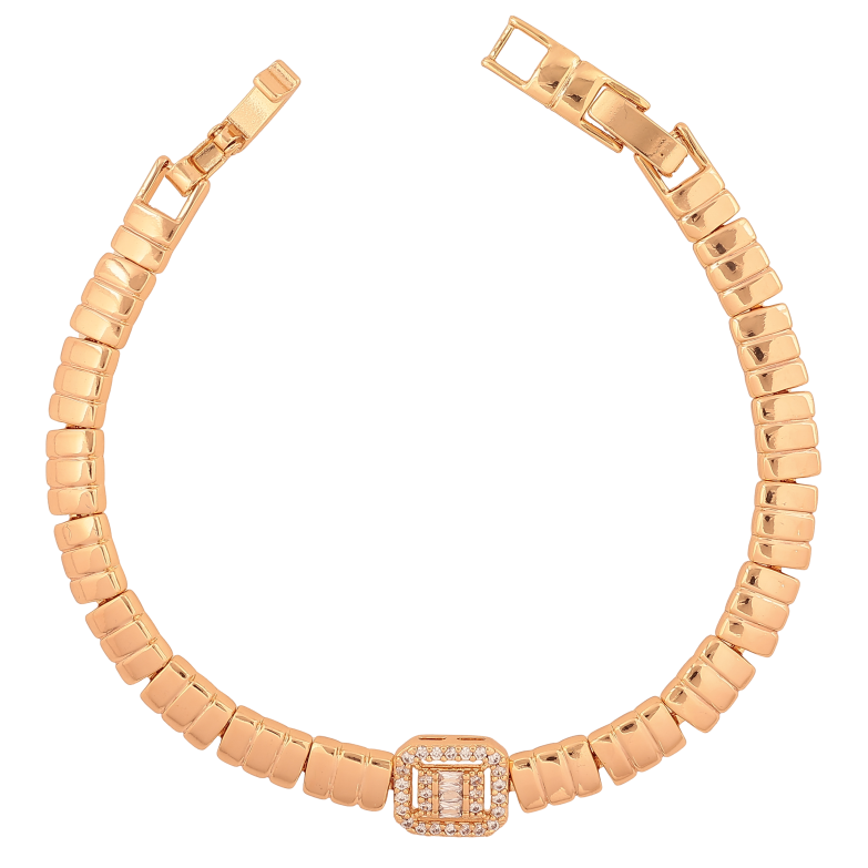 Браслет Xuping колір Позолота 18К "Візерунок з кристалами" розмір з дод. замком 17.5,19см х 6-10мм фото №1