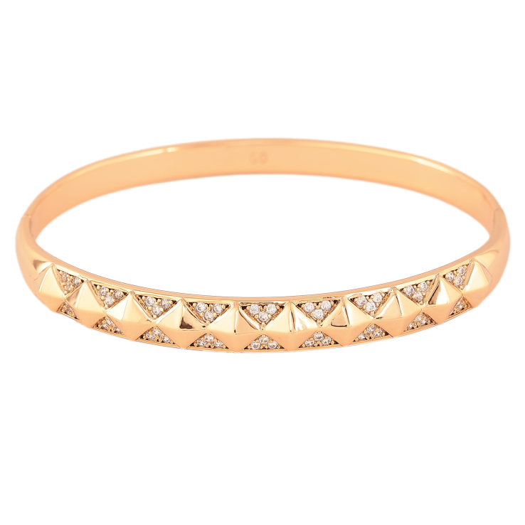 Браслет Xuping колір Позолота 18K "Візерунок з кристалами" ø 6см фото №2