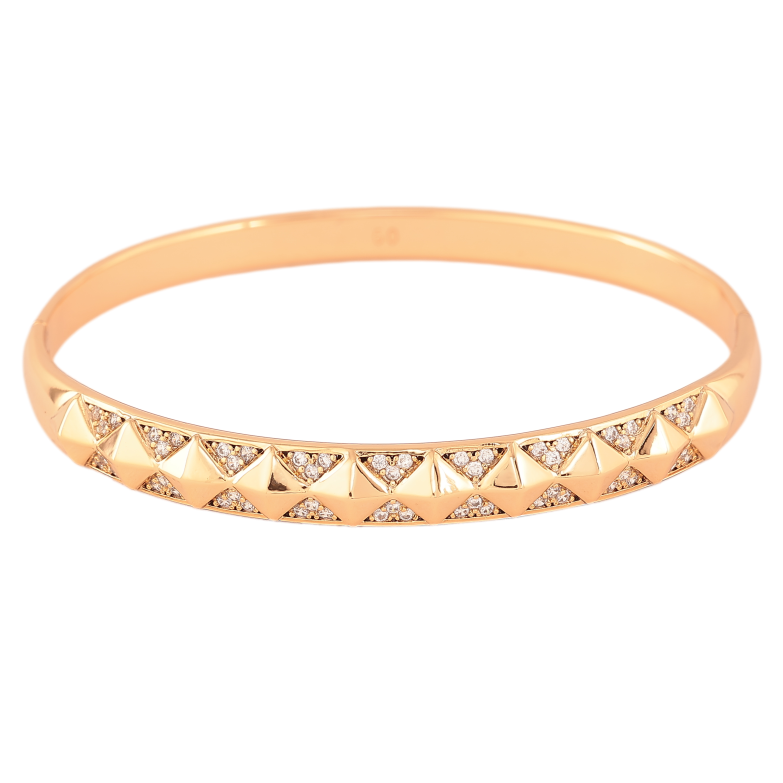 Браслет Xuping колір Позолота 18K "Візерунок з кристалами" ø 6см фото №1