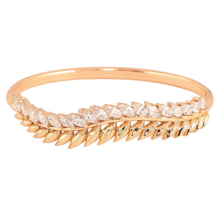 Браслет Xuping колір Позолота 18K "Гілочка з кристалами" ø 6см фото №22