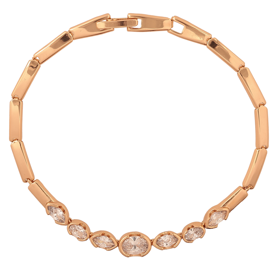 Браслет Xuping колір Позолота 18K "Візерунок з кристалами" розмір 19см х 3-6мм фото №1