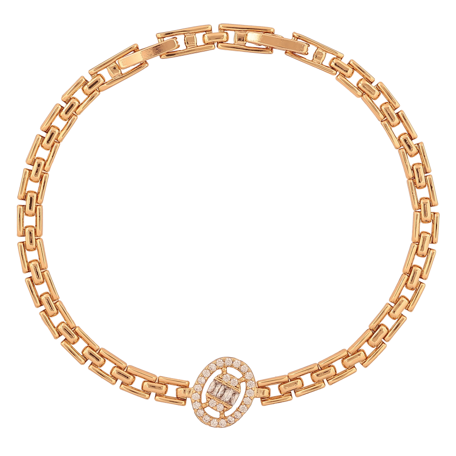 Браслет Xuping колір Позолота 18К "Декоративний візерунок з кристалами" розмір з дод. замком 18,20см х 4-11мм фото №1