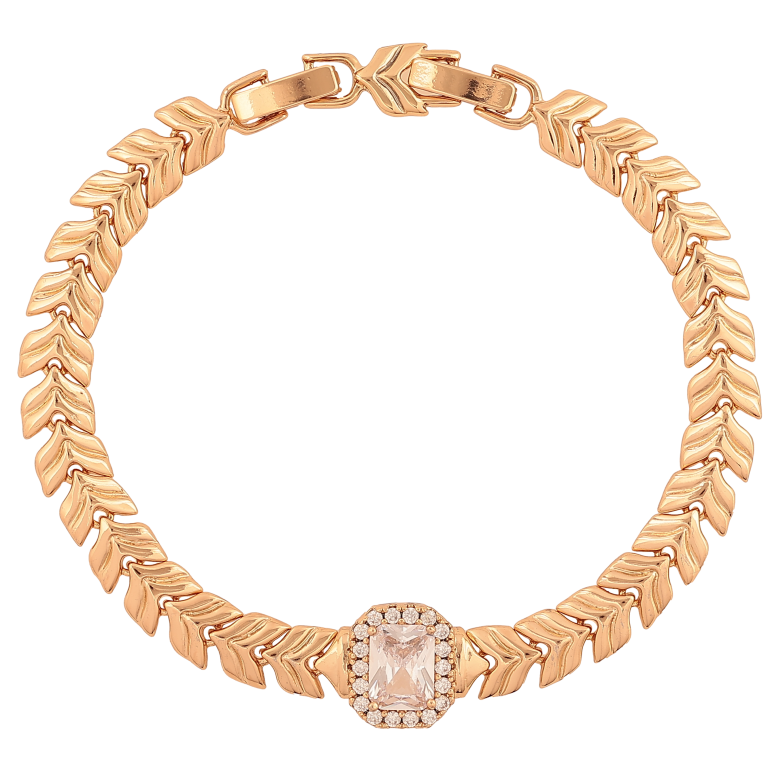 Браслет Xuping колір Позолота 18К "Декоративний візерунок з кристалами" розмір з дод. замком 17.5,19см х 7-12мм фото №1