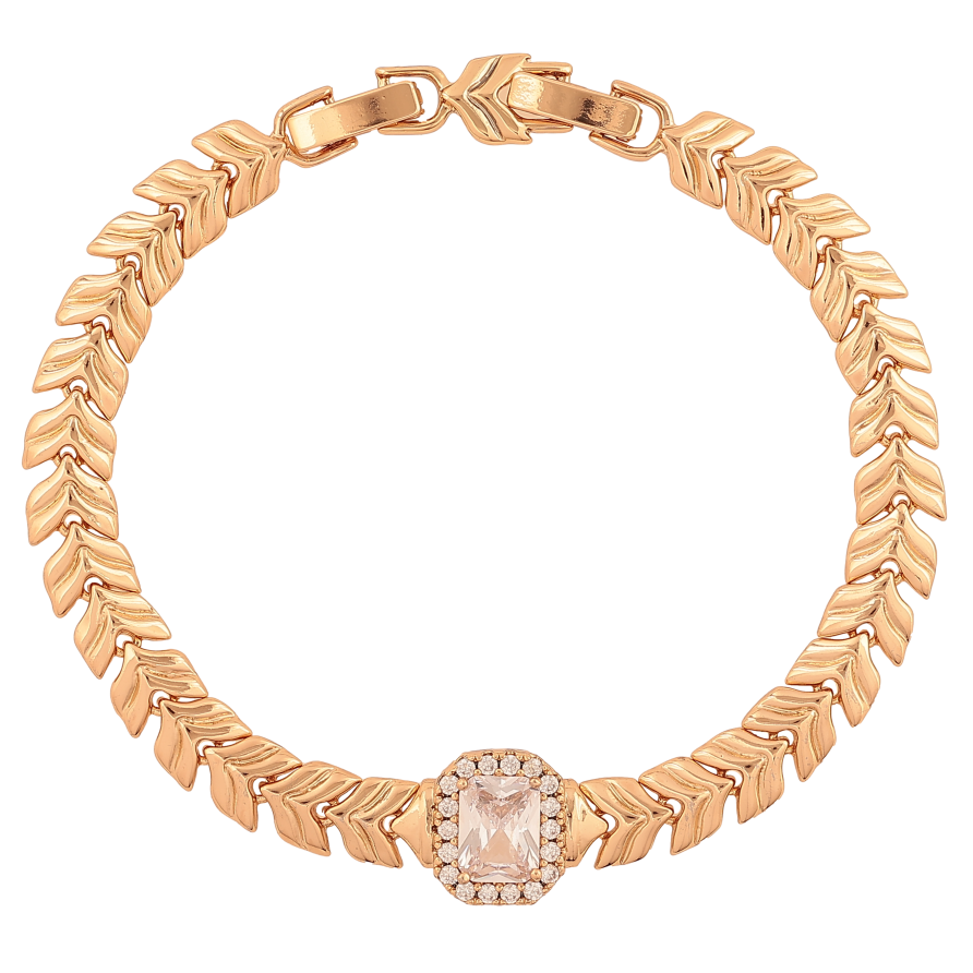 Браслет Xuping колір Позолота 18К "Декоративний візерунок з кристалами" розмір з дод. замком 17.5,19см х 7-12мм фото №1