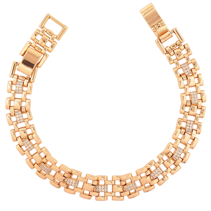 Браслет Xuping колір Позолота 18К "Декоративний візерунок з кристалами" розмір з дод. замком 17,19см х 10мм фото №9