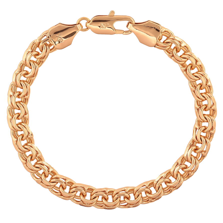 Браслет Xuping колір Позолота 18K "Ланцюжок Бісмарк" розмір 20см х 7мм фото №1