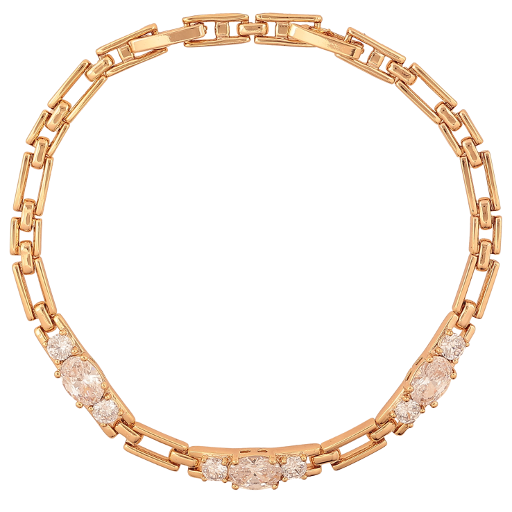 Браслет Xuping колір Позолота 18K "Візерунок з кристалами" розмір з дод. замком 17.5,19.5см х 4-5мм фото №13