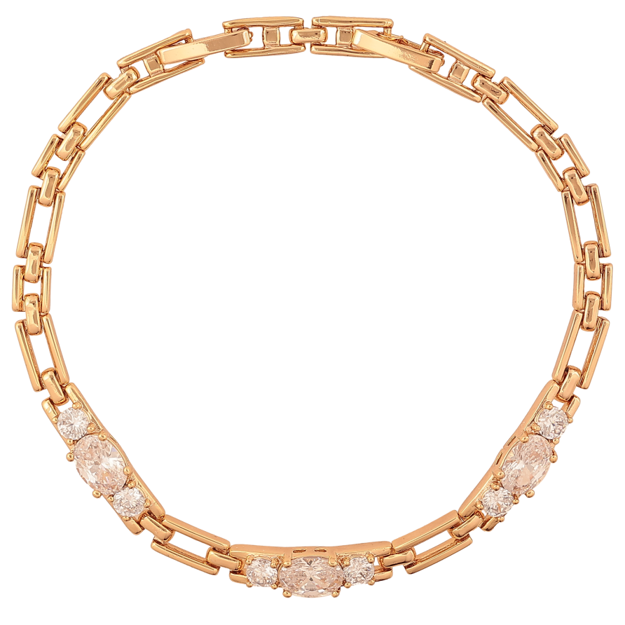 Браслет Xuping колір Позолота 18K "Візерунок з кристалами" розмір з дод. замком 17.5,19.5см х 4-5мм фото №1