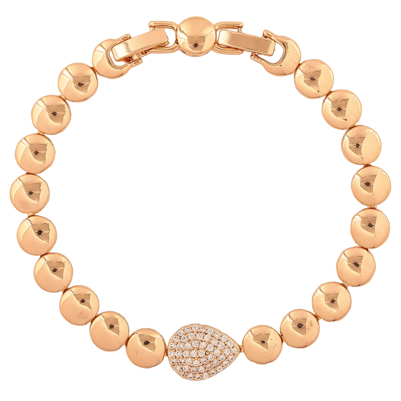 Браслет Xuping колір Позолота 18К "Візерунок з кристалами" розмір з дод. замком 17,19см х 7-10мм фото №1