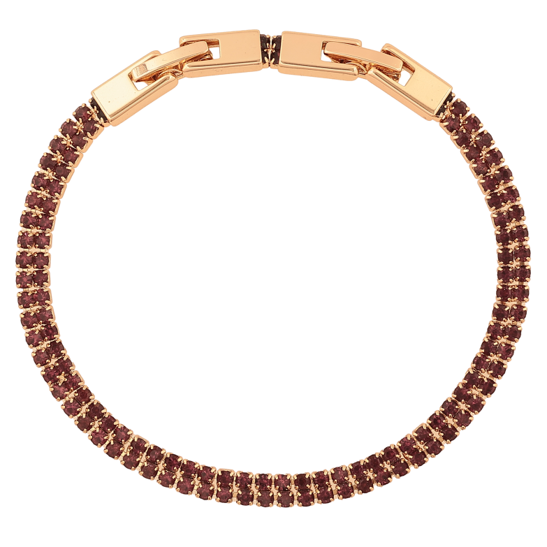 Браслет Xuping колір Позолота 18К "Доріжки фіолетових кристалів" розмір з дод. замком 17,19см х 4мм фото №1