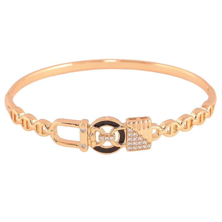 Браслет Xuping колір Позолота 18K "Візерунок з кристалами і чорною емаллю" ø 5.7см фото №16