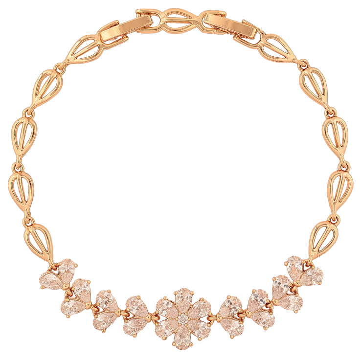 Браслет Xuping колір Позолота 18К "Кристальна квітка" розмір з дод. замком 17.5,19.5см х 5-12мм фото №10