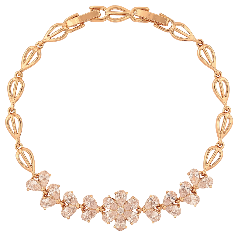 Браслет Xuping колір Позолота 18К "Кристальна квітка" розмір з дод. замком 17.5,19.5см х 5-12мм фото №4