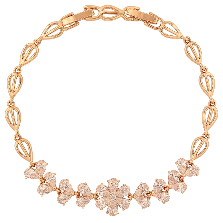 Браслет Xuping колір Позолота 18К "Кристальна квітка" розмір з дод. замком 17.5,19.5см х 5-12мм фото №1