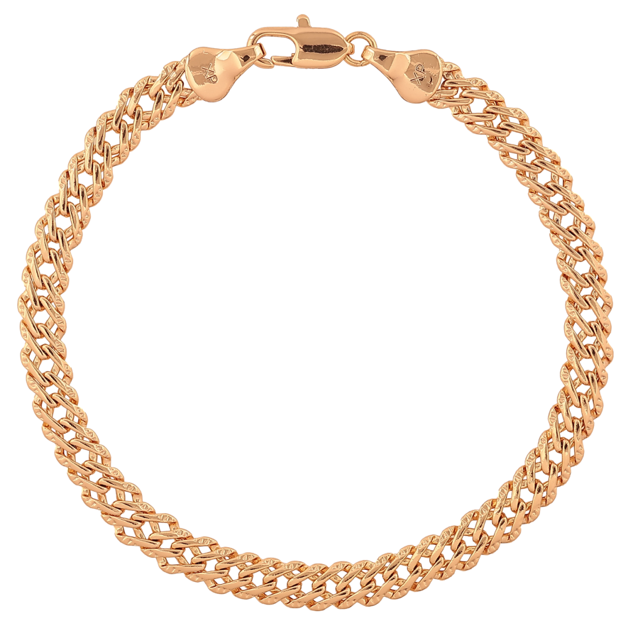 Браслет Xuping колір Позолота 18К "Ланцюжок плетіння Подвійний Ромб" розмір 19см х 5мм фото №1