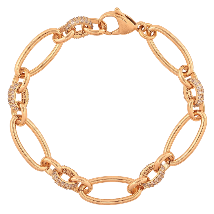 Браслет Xuping колір Позолота 18K "Ланцюжок Фантазійний з кристалами" розмір 17.5см х 6-9мм фото №19