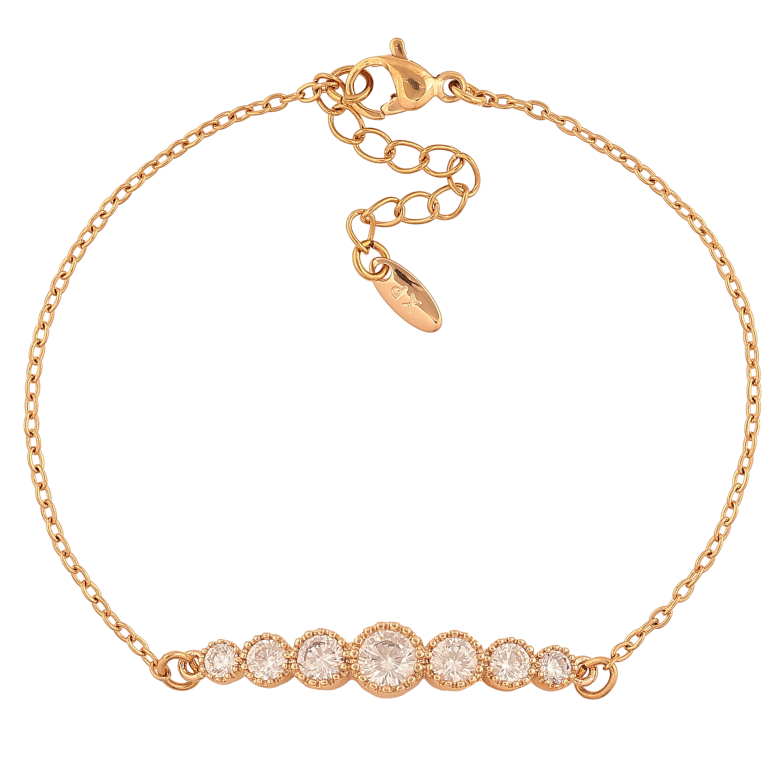 Браслет Xuping цвет Позолота 18K "Цепочка с кристальной дорожкой" размер с доп. цепочкой 18.5-22см х 1.5-6мм фото №3