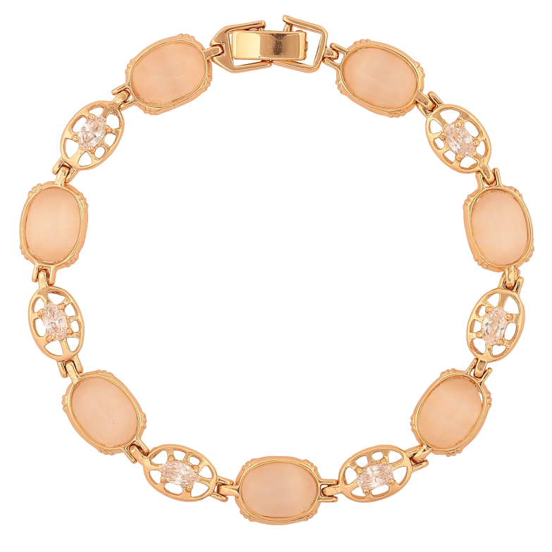 Браслет Xuping колір Позолота 18K "Візерунок з рожевими кристалами" розмір 19.5см х 7-9мм фото №1