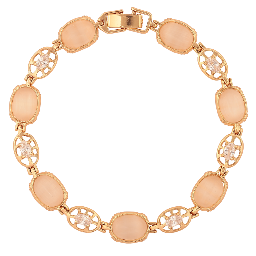 Браслет Xuping цвет Позолота 18K "Узор с розовыми кристаллами" размер 19.5см х 7-9мм фото №1