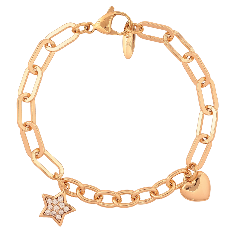 Браслет Xuping цвет Позолота 18K "Цепочка комбинированная с подвесками" размер 18.5см х 6мм фото №1