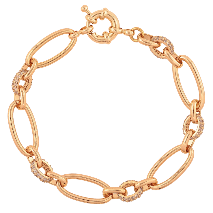 Браслет Xuping колір Позолота 18K "Ланцюжок Фантазійний з кристалами" розмір 18.5см х 6-9мм фото №18