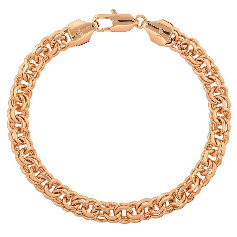 Браслет Xuping колір Позолота 18К "Ланцюжок плетіння Бісмарк" розмір 22.5см х 8мм фото №1