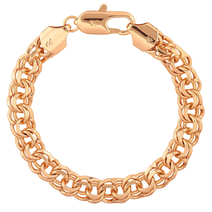 Браслет Xuping колір Позолота 18K "Ланцюжок Бісмарк" розмір 22.5см х 10мм фото №2