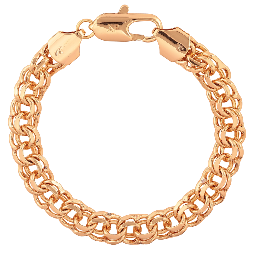 Браслет Xuping колір Позолота 18K "Ланцюжок Бісмарк" розмір 22.5см х 10мм фото №1