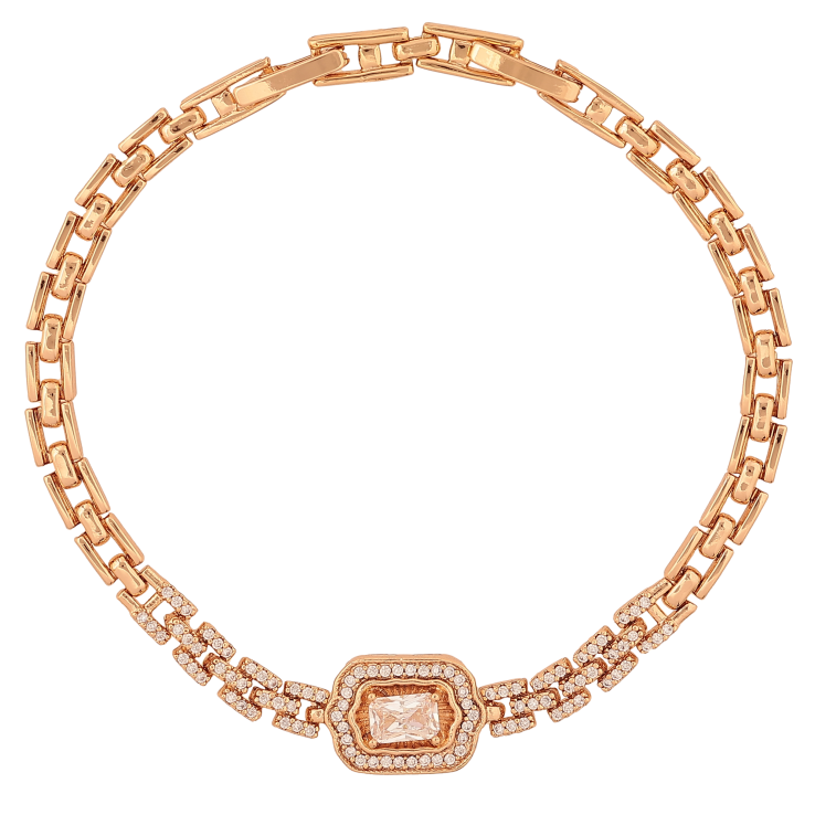 Браслет Xuping колір Позолота 18К "Візерунок з кристалами" розмір з дод. замком 17.5,19.5см х 4-10мм фото №8