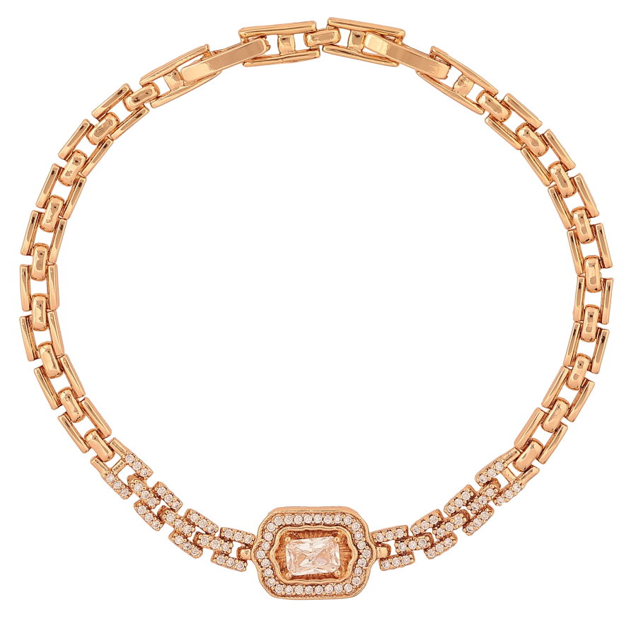 Браслет Xuping колір Позолота 18К "Візерунок з кристалами" розмір з дод. замком 17.5,19.5см х 4-10мм фото №1