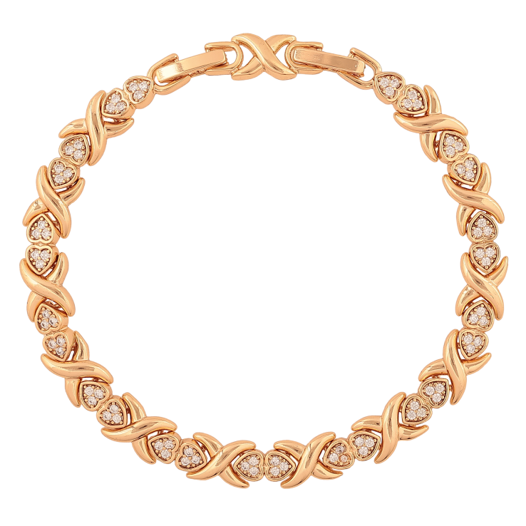 Браслет Xuping колір Позолота 18К "Романтичний візерунок з кристалами" розмір з доп. замком 17.5,19.5см х 7мм фото №7