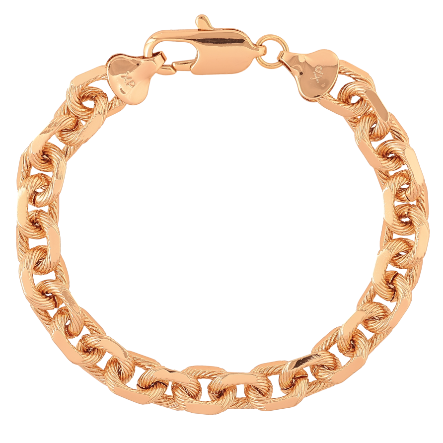 Браслет Xuping колір Позолота 18К "Ланцюжок Якірний з візерунком" розмір 20.5см х 8мм фото №1