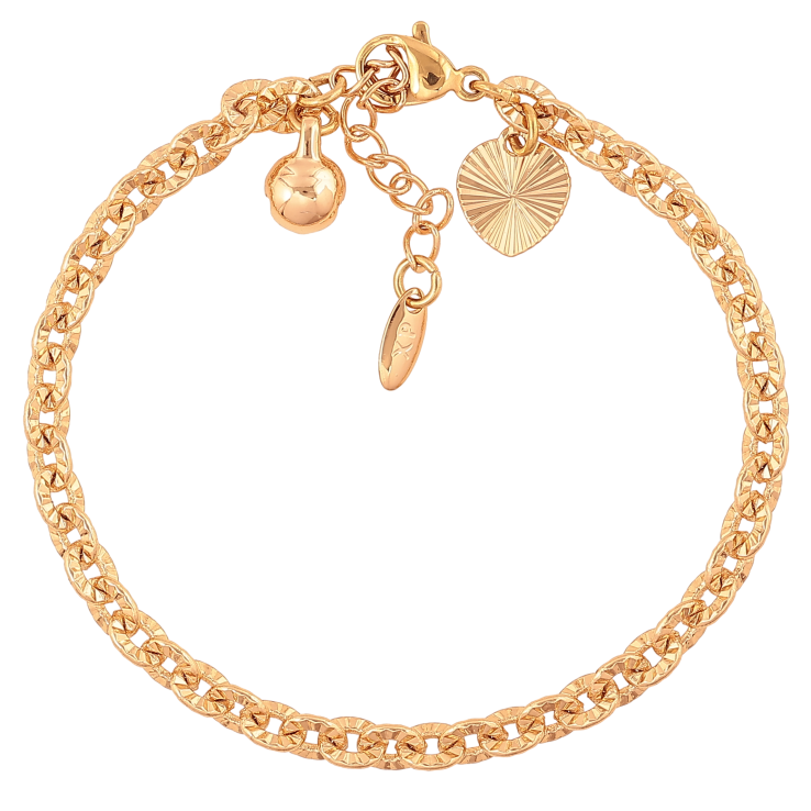 Браслет Xuping колір Позолота 18K "Ланцюжок Якірний з візерунком" розмір з доп. ланцюжком 16.5-19.5см х 4.5мм фото №7 Браслет Xuping колір Позолота 18K "Ланцюжок Якірний з візерунком" розмір з доп. ланцюжком 16.5-19.5см х 4.5мм фото №7