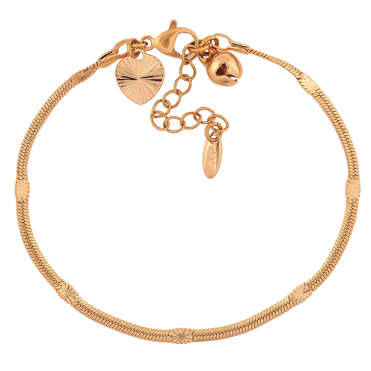 Браслет Xuping цвет Позолота 18K "Цепочка Снейк с прокаткой" размер с доп. цепочкой 17-20.5см х 2-3мм фото №4 Браслет Xuping цвет Позолота 18K "Цепочка Снейк с прокаткой" размер с доп. цепочкой 17-20.5см х 2-3мм фото №4