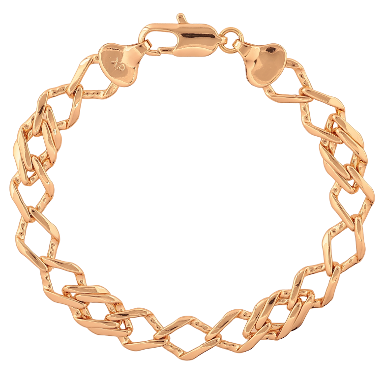 Браслет Xuping колір Позолота 18К "Ланцюжок плетіння Ромб" розмір 19.5см х 6-7мм фото №1