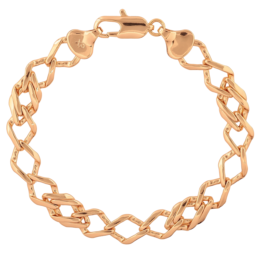 Браслет Xuping колір Позолота 18К "Ланцюжок плетіння Ромб" розмір 19.5см х 6-7мм фото №1