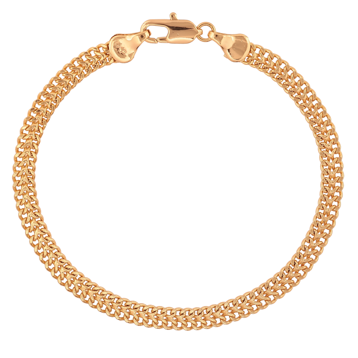 Браслет Xuping колір Позолота 18K "Ланцюжок плетіння подвійне Панцирне" розмір 19см х 5мм фото №8