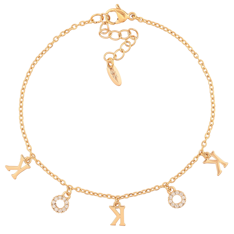 Браслет Xuping колір Позолота 18K "Ланцюжок з підвісками" розмір з дод. ланцюжком 17.5-20.5см х 3-8мм фото №1