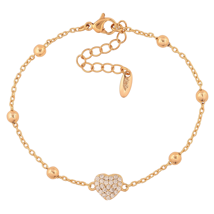 Браслет Xuping колір Позолота 18K "Ланцюжок з намистинами і серцем" розмір з доп. ланцюжком 16.5-20см х 1.5-8мм фото №24