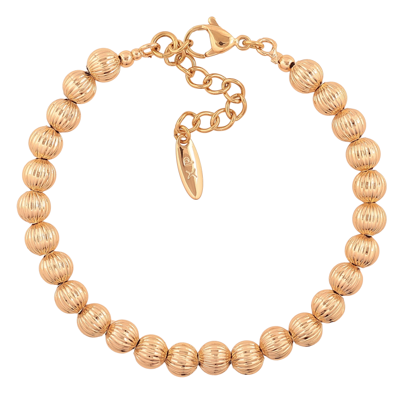 Браслет Xuping цвет Позолота 18K "Декоративные бусины" размер с доп. цепочкой 18-22см х 6мм фото №1